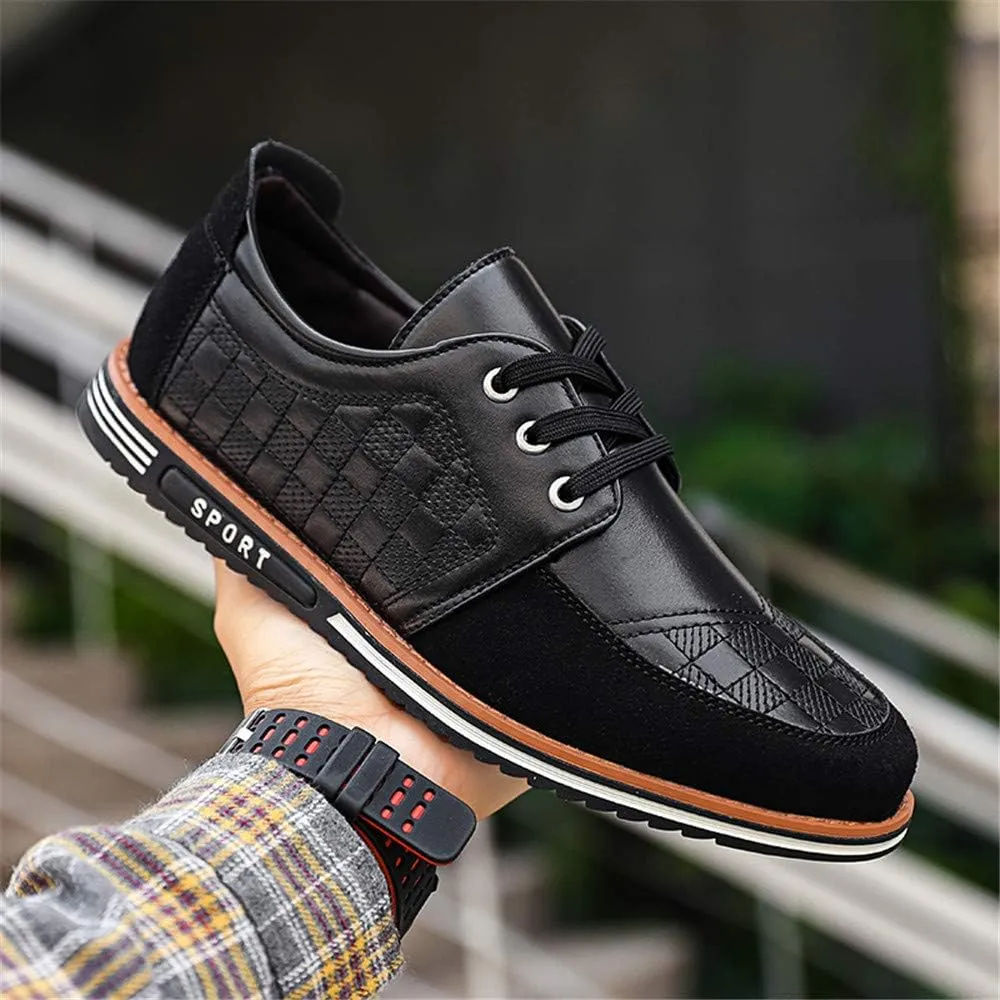 Men's Classic Loafers Fashion Oxford Moccasin Lace-up Stitching Suede Comfortable Casual Flat Leather Shoes Business Driving Office