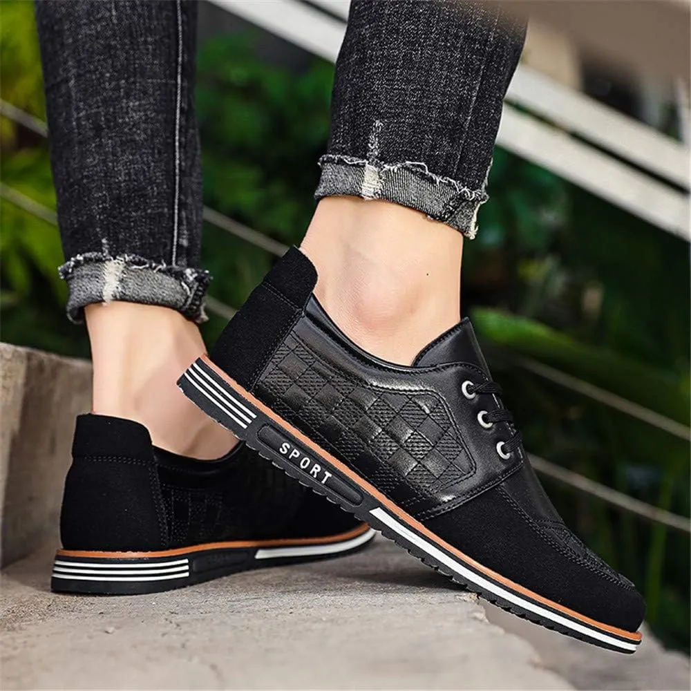 Men's Classic Loafers Fashion Oxford Moccasin Lace-up Stitching Suede Comfortable Casual Flat Leather Shoes Business Driving Office