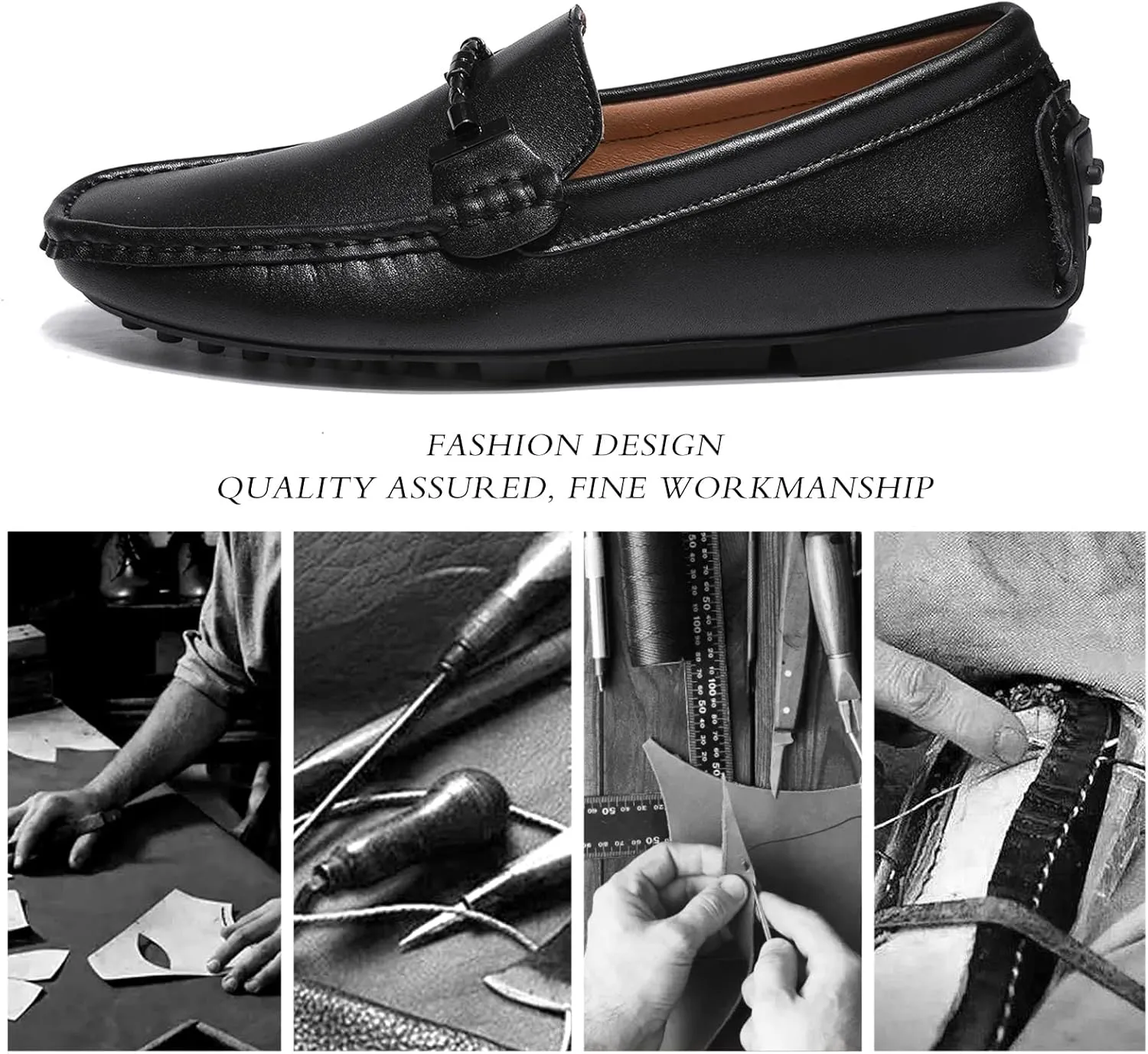Men's Flat Penny Loafer Leather Slip on Dress Driving Moccasins Casual Shoes