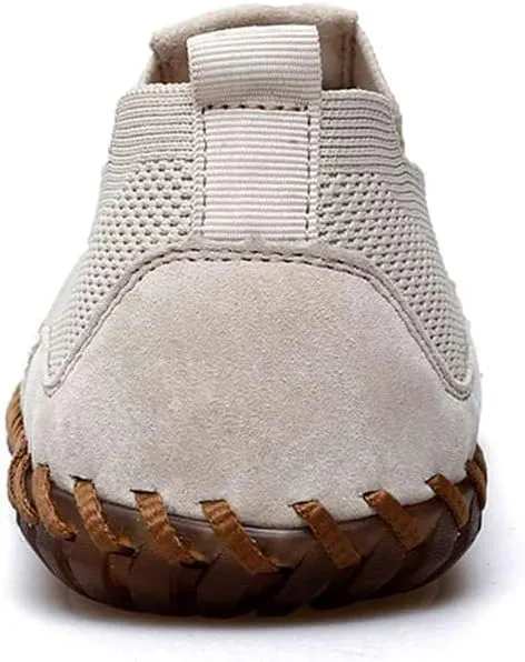 Men's Genuine Leather Loafer Shoes Slip On Soft Walking Shoes Perforated Driving Shoes