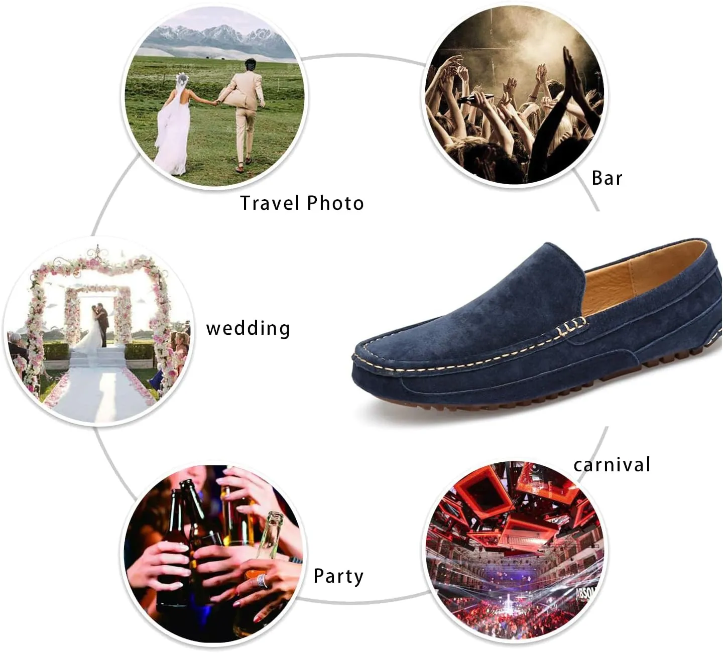 Men's Handmade Suede Wide Plain Toe Driving Penny Loafers Slip on Flat Casual Dress Boat Shoes Classic British Soft Sole Business Moccasins Formal Shoes