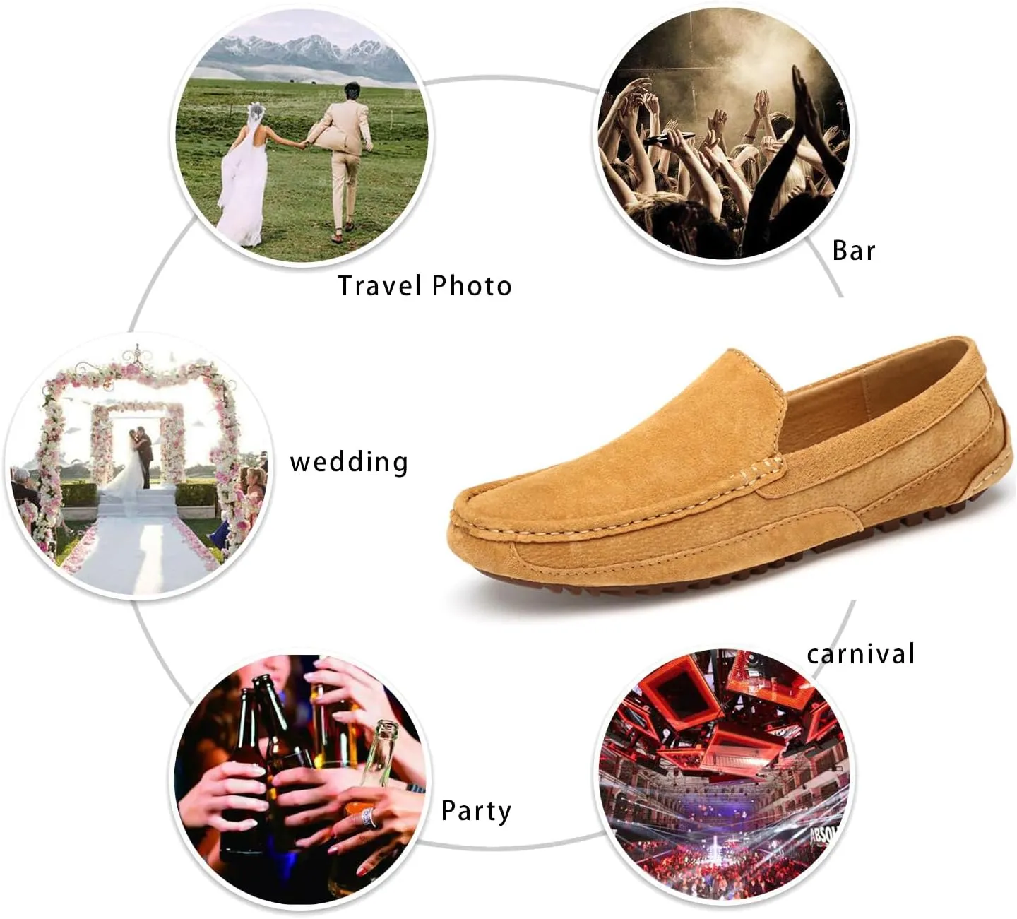 Men's Handmade Suede Wide Plain Toe Driving Penny Loafers Slip on Flat Casual Dress Boat Shoes Classic British Soft Sole Business Moccasins Formal Shoes