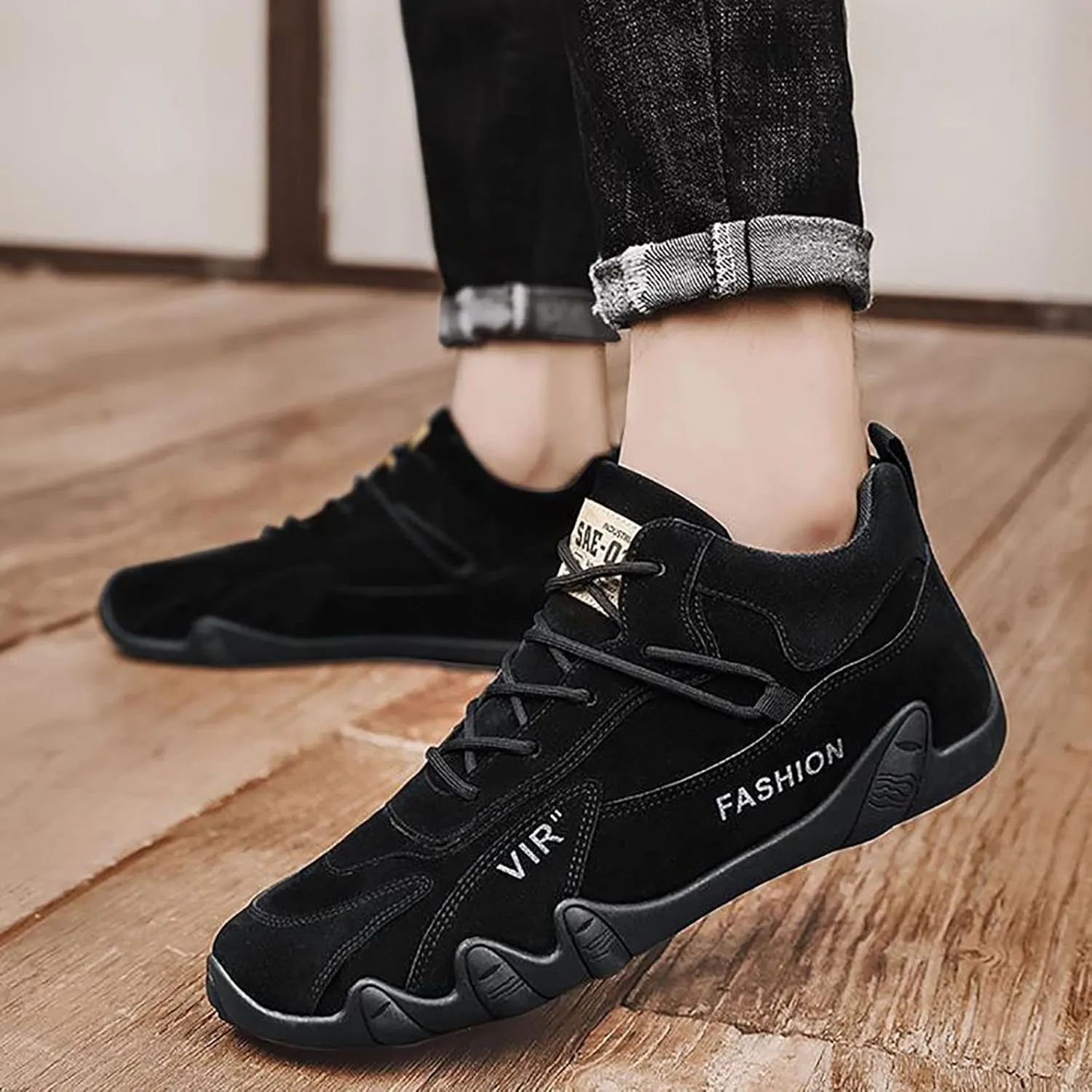 Men's Lightweight Non Slip Barefoot Shoes Lace Up Comfortable Light-Weight Shoe Men's Comfortable Canvas Shoes