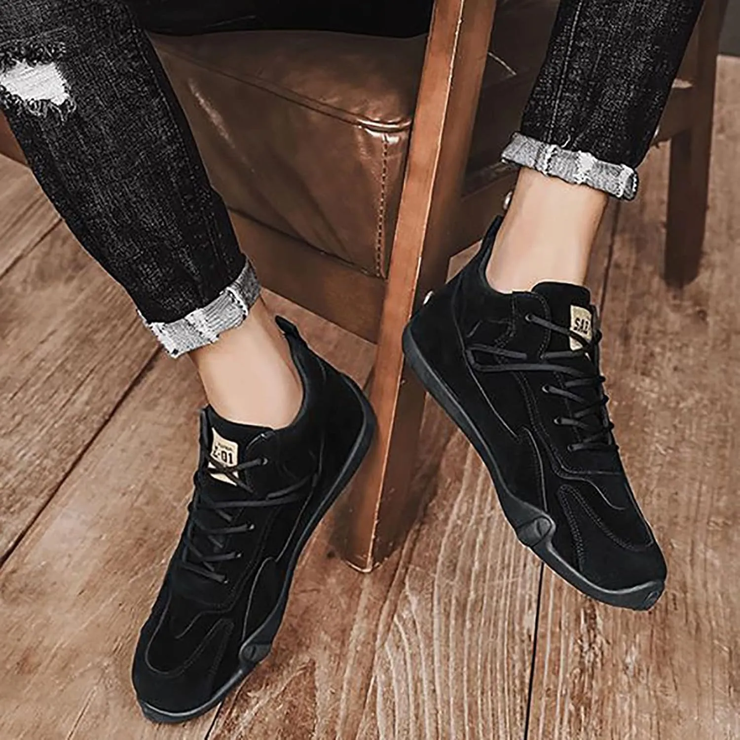 Men's Lightweight Non Slip Barefoot Shoes Lace Up Comfortable Light-Weight Shoe Men's Comfortable Canvas Shoes