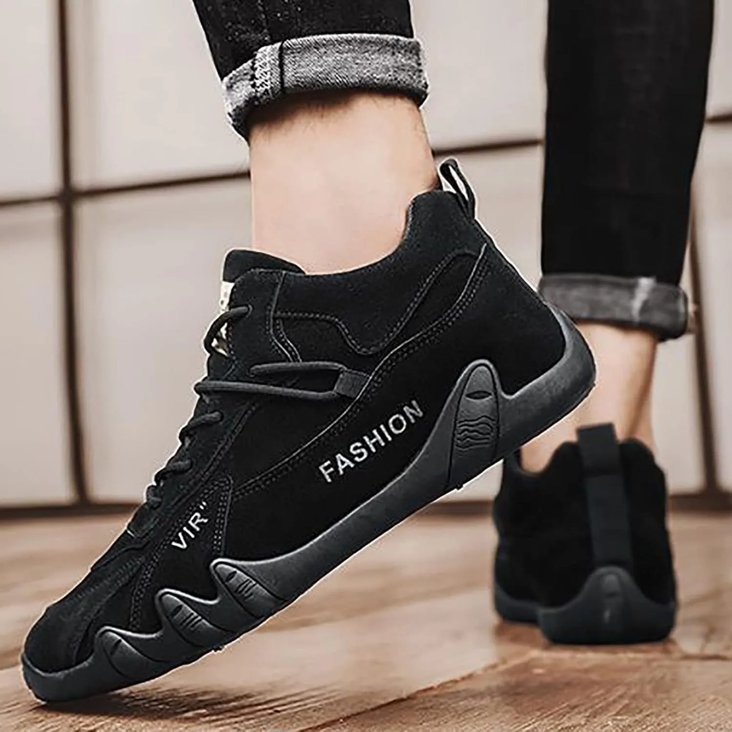 Men's Lightweight Non Slip Barefoot Shoes Lace Up Comfortable Light-Weight Shoe Men's Comfortable Canvas Shoes