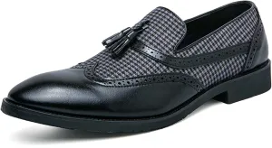 Men's Loafers Fashion Color Blocking Business Casual Office Formal Uniform Work Leather Shoes for Wedding, Prom, Suit