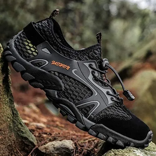 Mens Quick Dry Water Shoes, Mesh Hiking Trekking Outdoor Aqua Footwear, Camping, River Creek, Rainforest Hike,Beach
