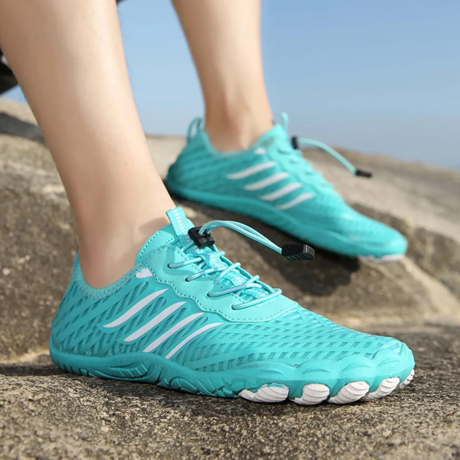 Mens Size 9 Wide Water Shoes Breathable Non Slip Athletic Water Shoes Hiking Men Water Shoes Wide Summer Quick Dry Sandals Slippers Aqua Socks for Swim Beach Pool Surf Yoga