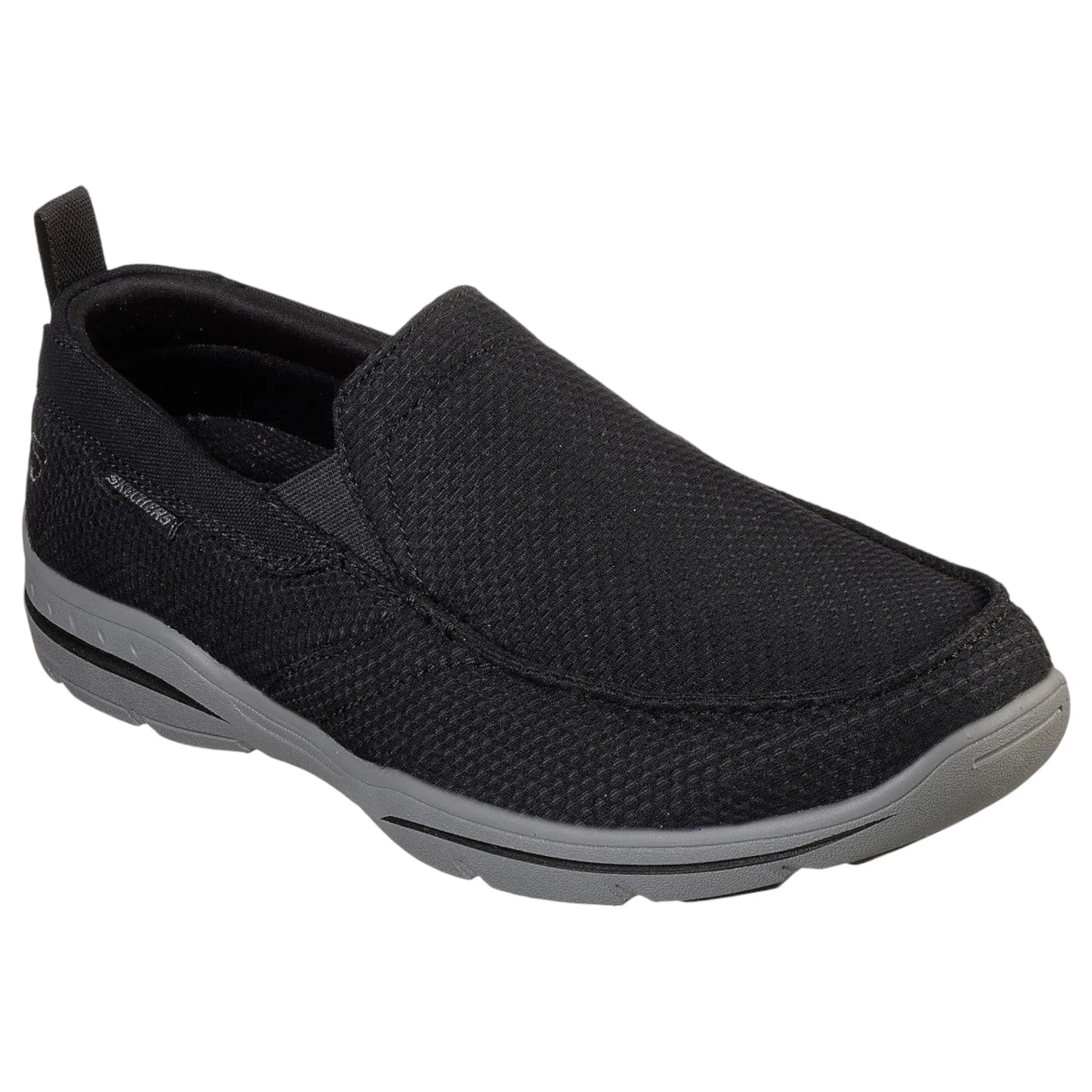 Mens Skechers Harper - Walton Black Slip On Sneaker Shoes