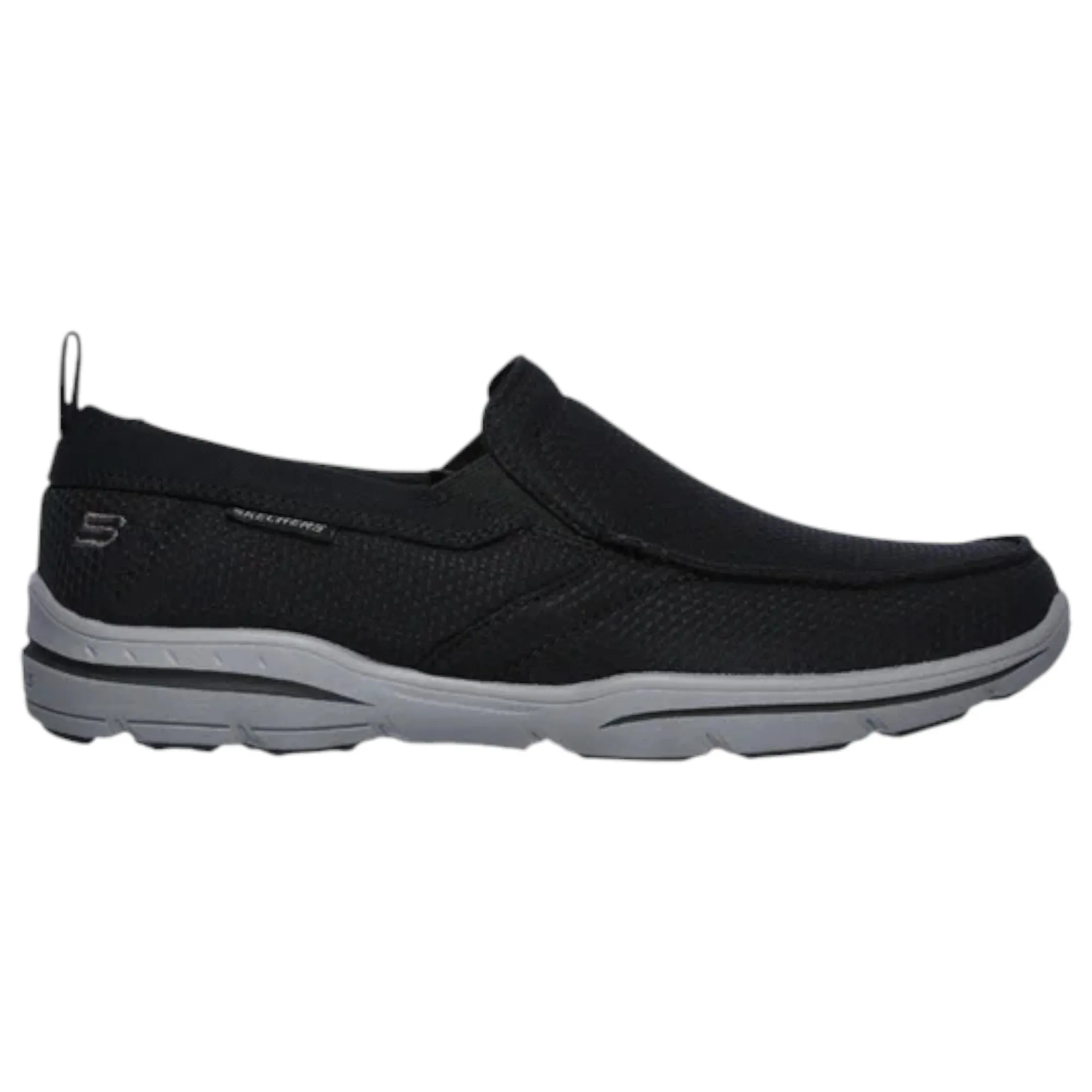 Mens Skechers Harper - Walton Black Slip On Sneaker Shoes