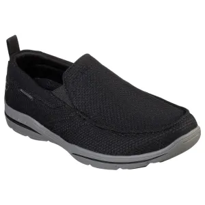 Mens Skechers Harper - Walton Black Slip On Sneaker Shoes