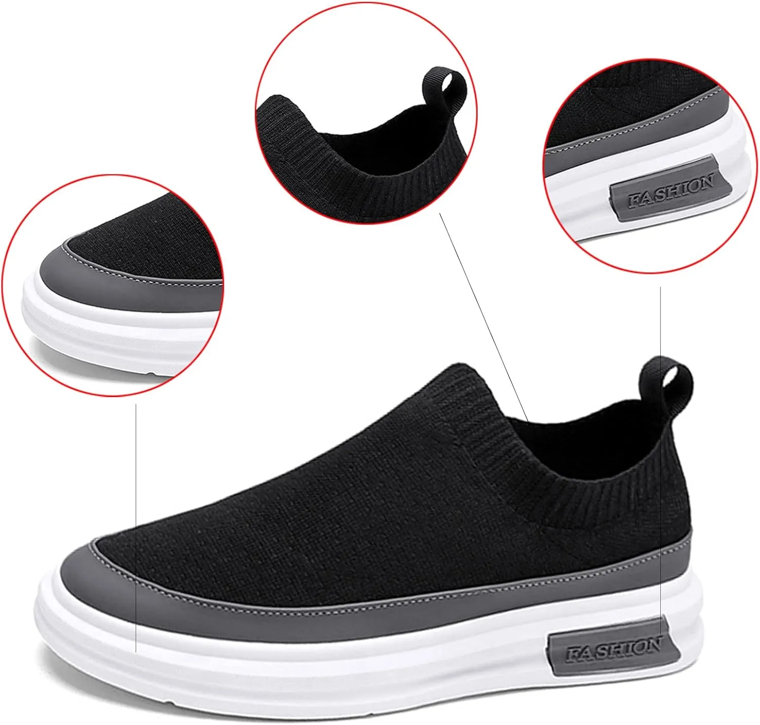 Men's Slip on Casual Walking Sneakers,Fashion Comfort Mesh Socks Breathable Lightweight Sport Loafer Shoes