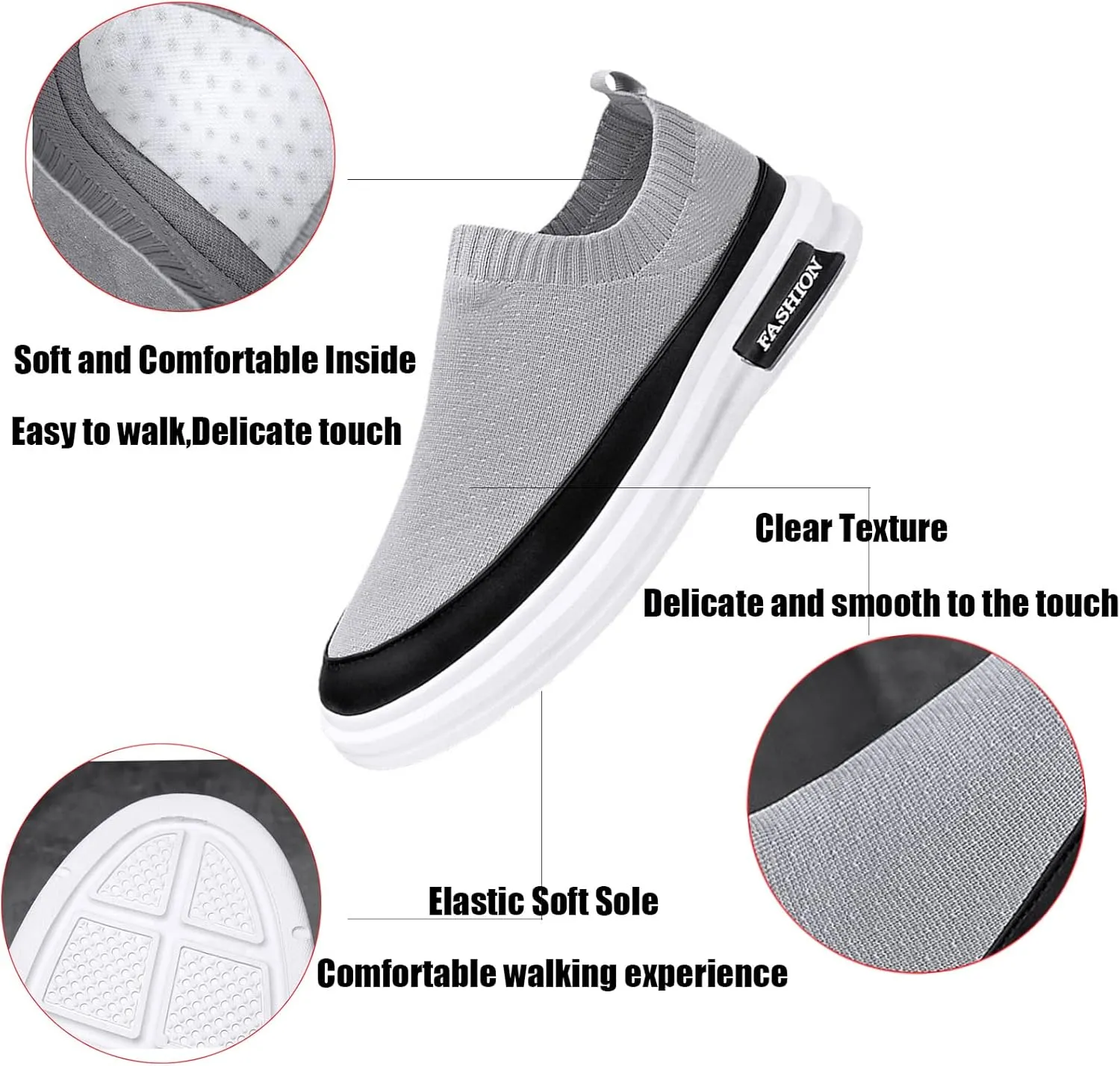 Men's Slip on Casual Walking Sneakers,Fashion Comfort Mesh Socks Breathable Lightweight Sport Loafer Shoes