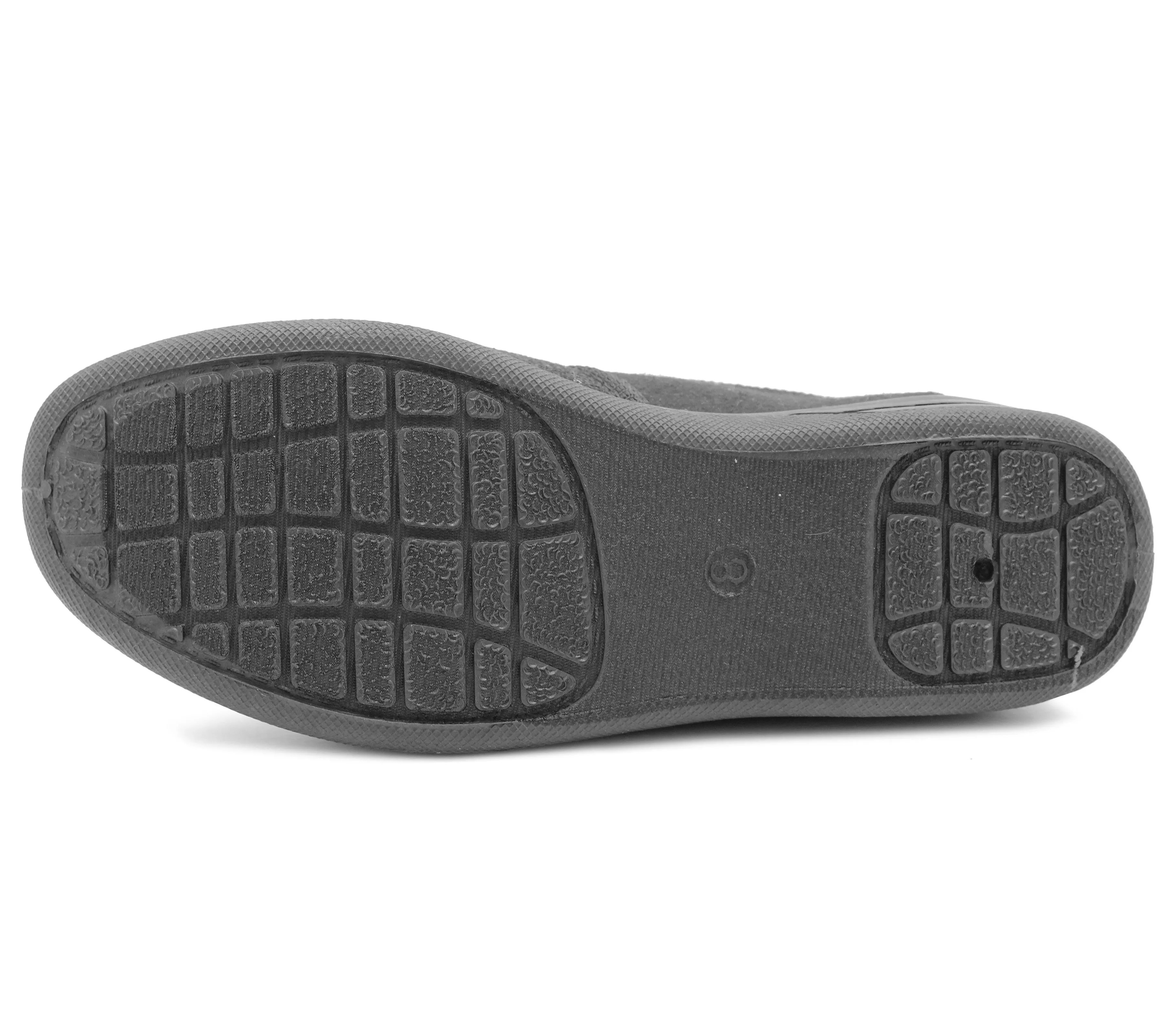 Mens Slip On Grey Check Faux Fur Lined Warm Winter Slippers