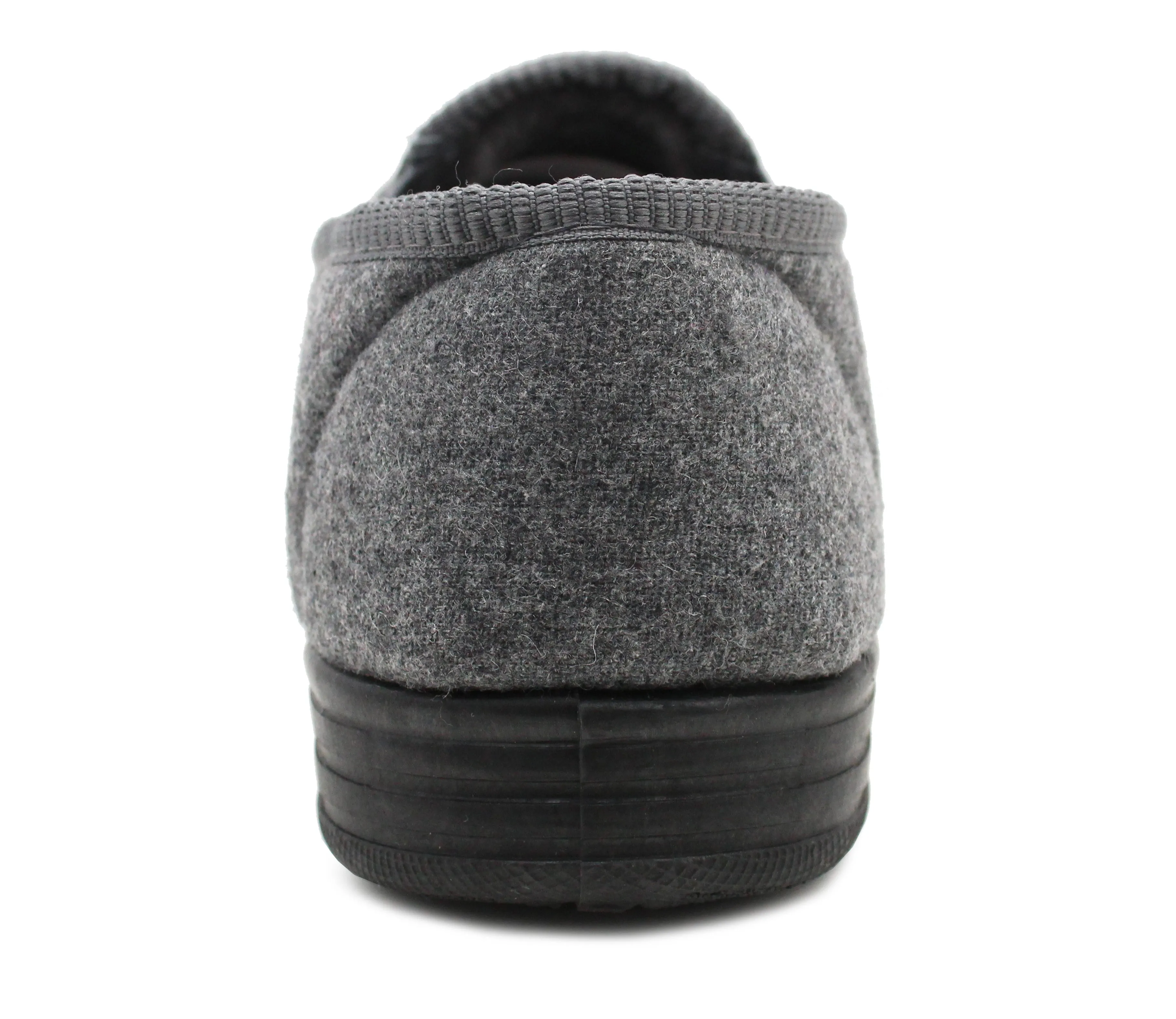 Mens Slip On Grey Check Faux Fur Lined Warm Winter Slippers