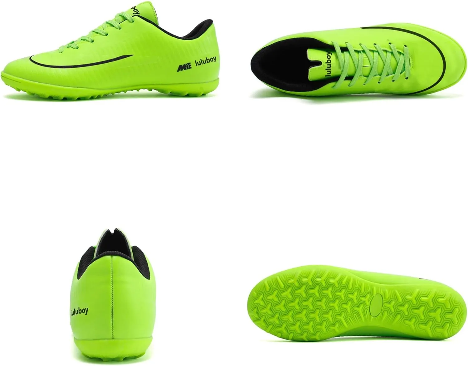 Men's Soccer Cleats Football Shoes Non-Slip Spikes Lace-Up Indoor TF Turf Futsal Running Sports Athletic Sneaker
