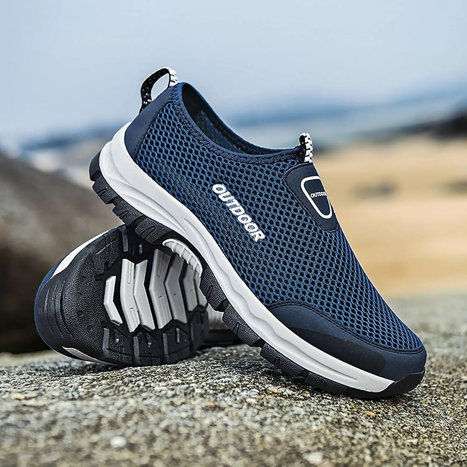 Mens Tennis Shoes Men Shoes Comfortable Soft Sole Breathable Casual Summer Mesh Hollow Breathable Casual