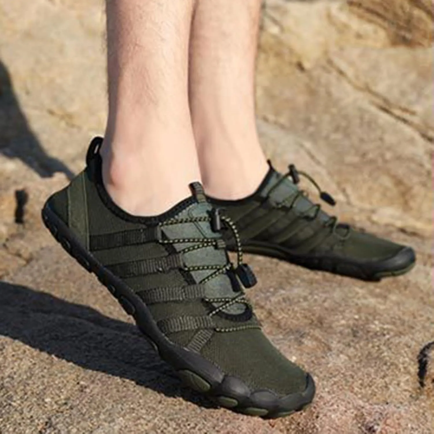 Men's Wading Shoes Outdoor Swim Sports Shoes Flat Breathable Quick-Dry Surfing Shoe Minimalist Grounded Footwear