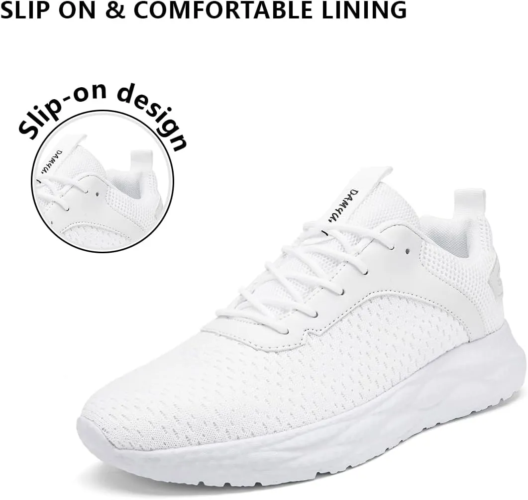 Mens Walking Shoes Running Trainers Sneakes Athletic Gym Fitness Sport Shoes Non Slip Breathable Mesh Comfortable Workout Fashion Slip On