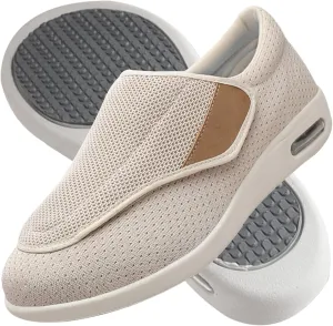 Men's Wide Fit Trainers - Diabetic & Orthopedic Shoes for Swollen Feet - Extra Wide Slippers with Adjustable Closure