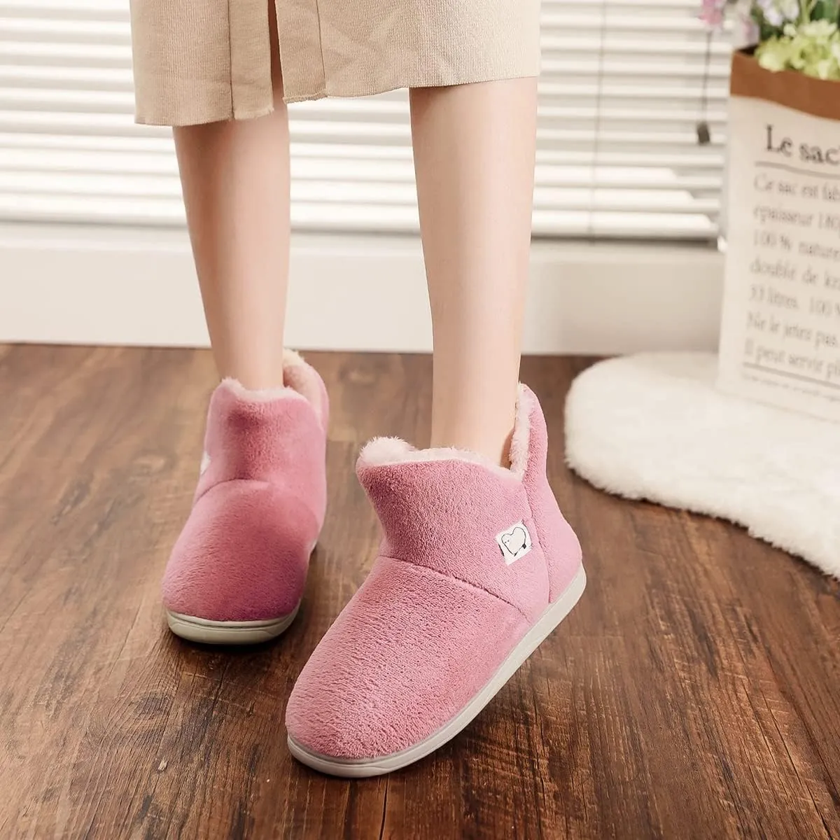 Mens Womens Comfort Slippers Plush Lining Winter Booties Slipper Memory Foam House Shoes Warm Boots Slippers