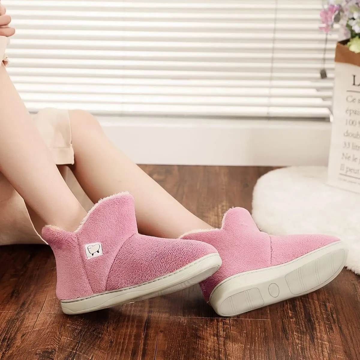Mens Womens Comfort Slippers Plush Lining Winter Booties Slipper Memory Foam House Shoes Warm Boots Slippers