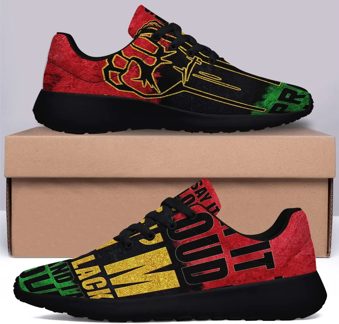 Mens Womens Juneteenth 1865 Shoes,Juneteenth Freedom Athletic Running Tennis Sneakers Casual Black History Shoes