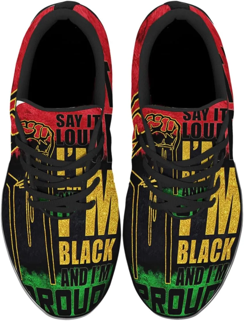 Mens Womens Juneteenth 1865 Shoes,Juneteenth Freedom Athletic Running Tennis Sneakers Casual Black History Shoes