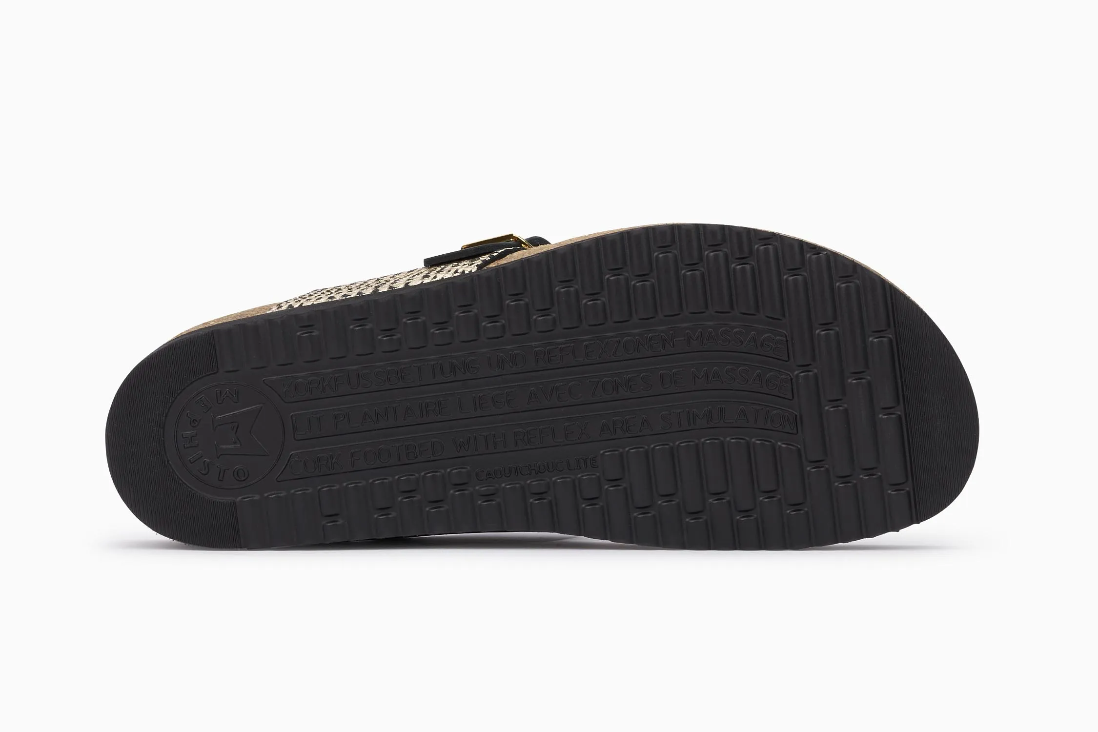 Mephisto Women's Helen Mix Black Snake Print Leather Sandal
