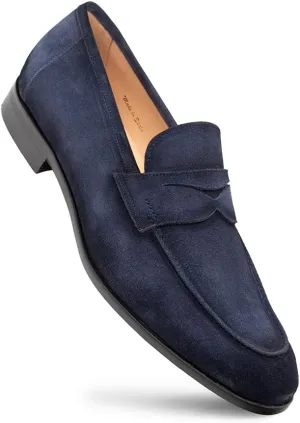 Mezlan - Men's Hand-Stained Penny Loafer Dress Shoes - Caro Suede Penny Loafer - Classic Formal Footwear for Business, Wedding, and Office