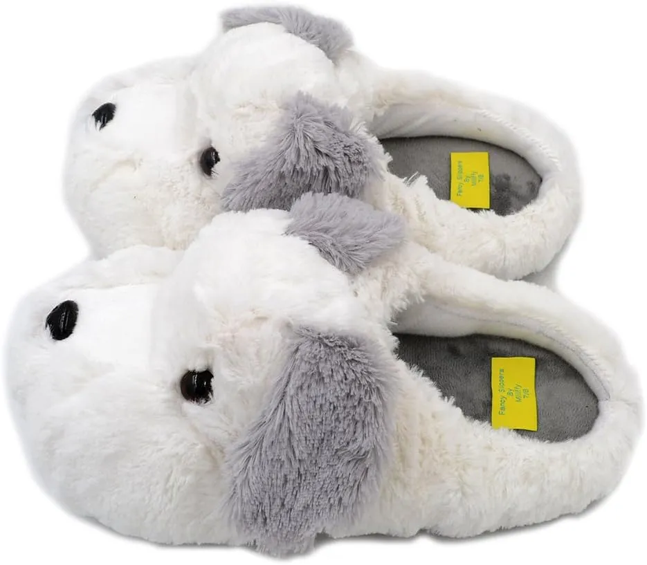 Millffy Cute Puppy Dog Stuffed Animal Slippers Soft Plush Dog Slipper Warm House Slippers