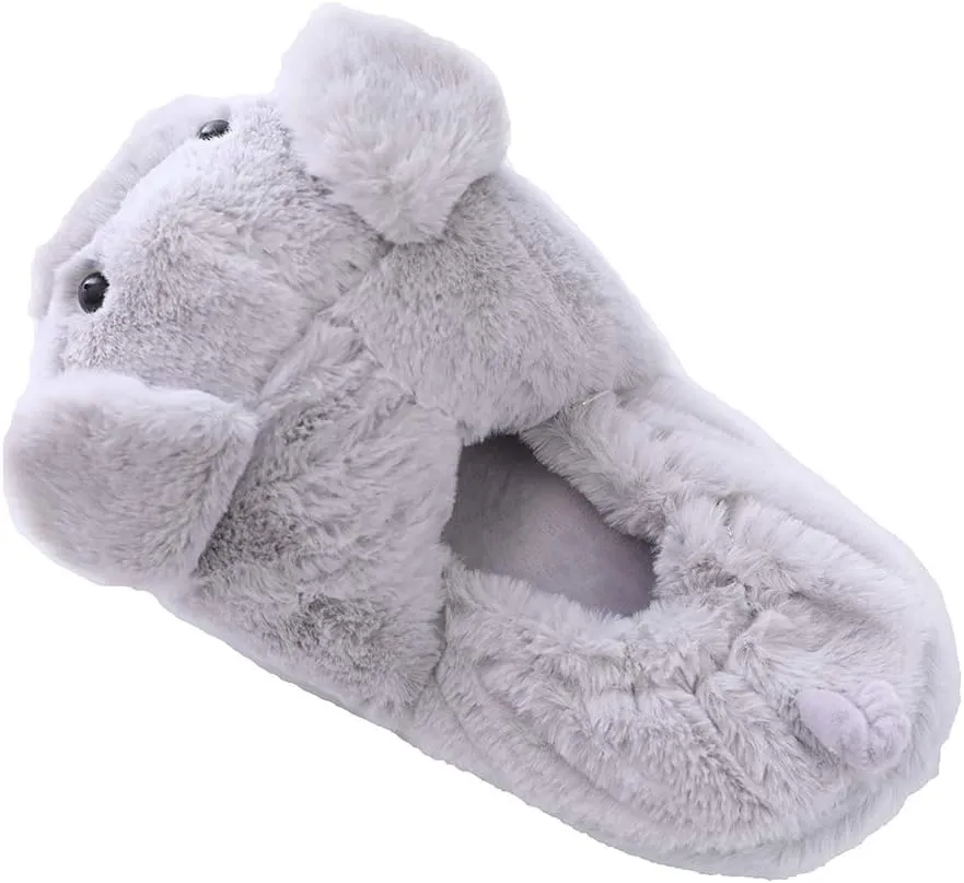Millffy Funny Womens Warm Animal Slippers - Furry Pink Pig House Shoes