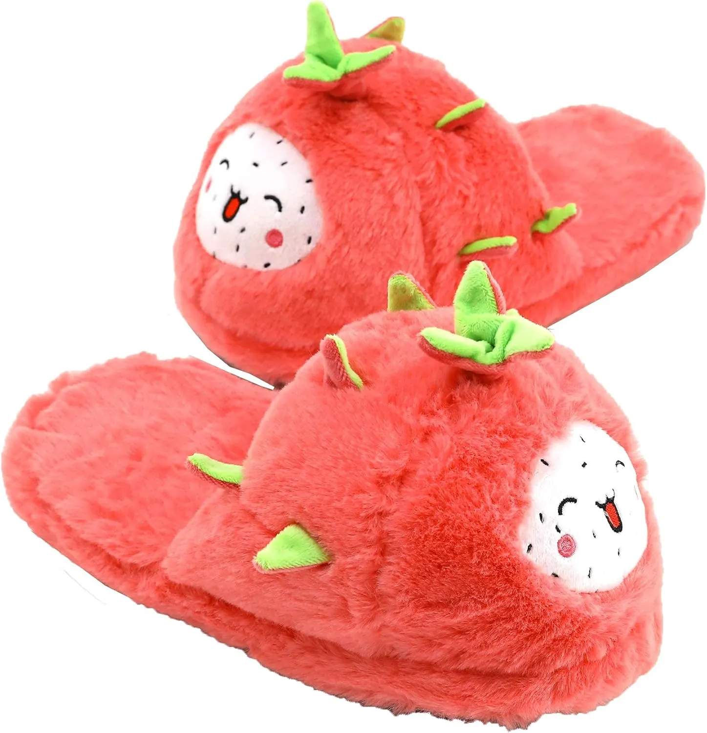 Millffy Women Cute Plush Pitaya Mangosteen Fruit Avocado Slipper Pineapple Bedroom Slippers for Girls Boys