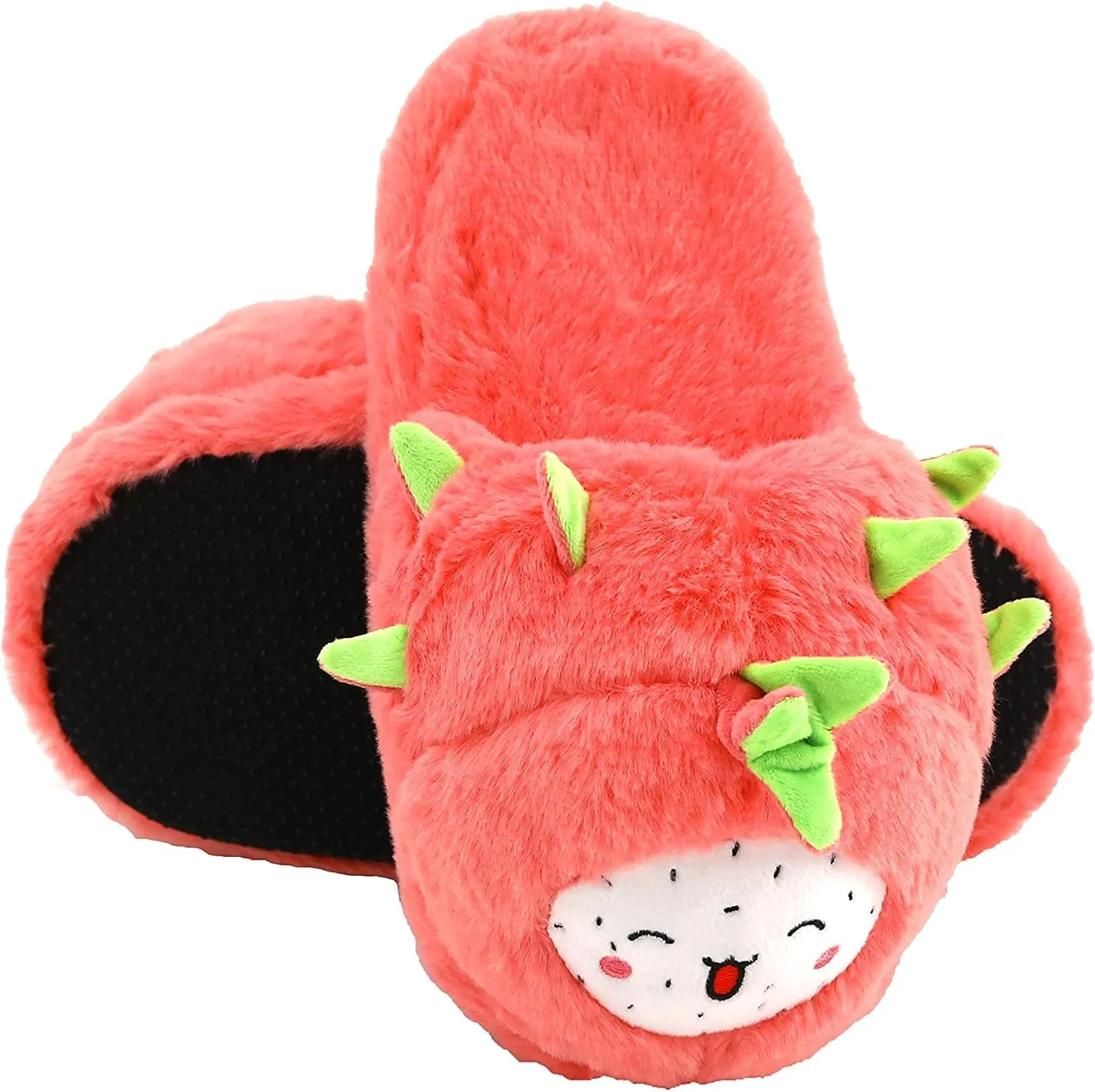 Millffy Women Cute Plush Pitaya Mangosteen Fruit Avocado Slipper Pineapple Bedroom Slippers for Girls Boys