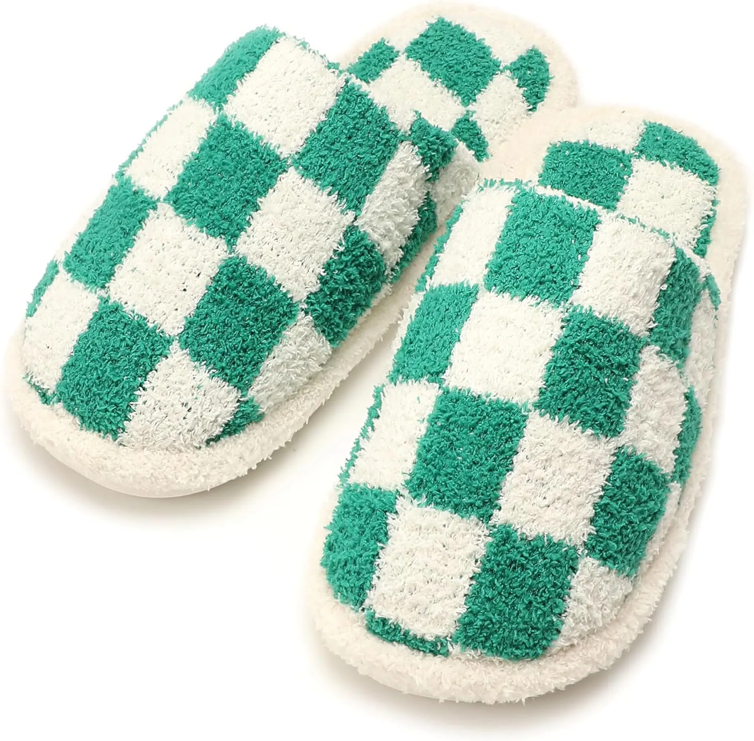 MIRMARU Women’s Animal Print Comfort Fluffy Fuzzy Slip-on House Slippers Open Toe Cross Band Indoor Outdoor Non-Slip Slippers for Women
