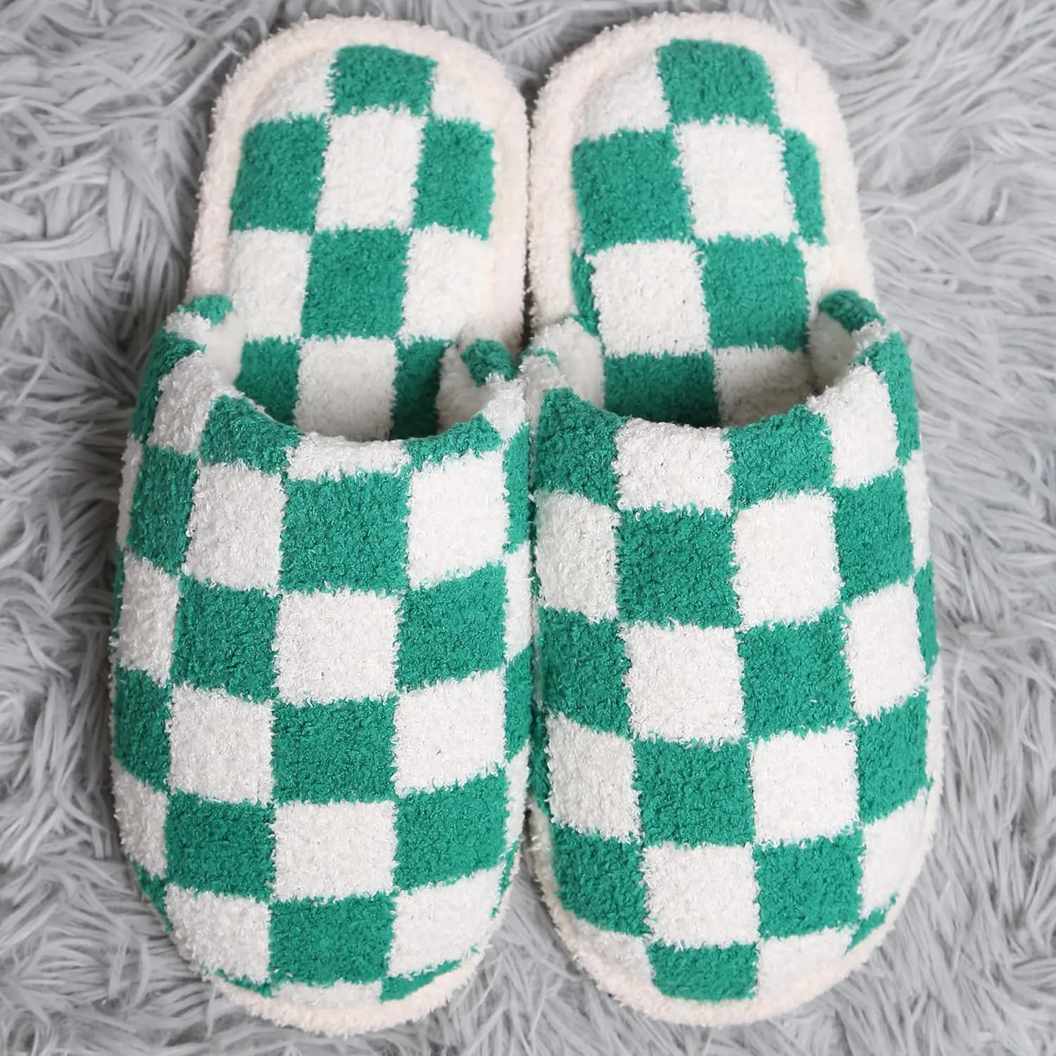 MIRMARU Women’s Animal Print Comfort Fluffy Fuzzy Slip-on House Slippers Open Toe Cross Band Indoor Outdoor Non-Slip Slippers for Women