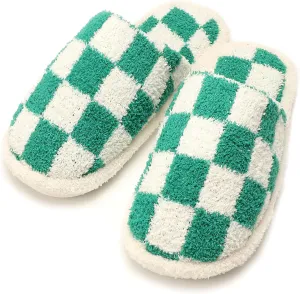 MIRMARU Women’s Animal Print Comfort Fluffy Fuzzy Slip-on House Slippers Open Toe Cross Band Indoor Outdoor Non-Slip Slippers for Women