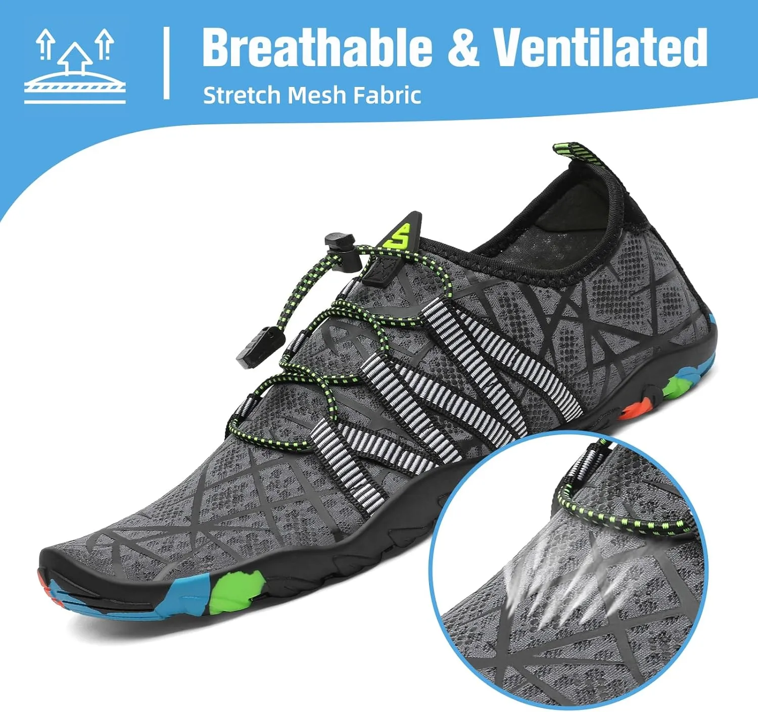 Mishansha Water Shoes for Women Men Barefoot Beach Shoe Quick Dry Aqua Swim Socks for Surfing Yoga Size 4.5-15 Women/3-13.5 Men