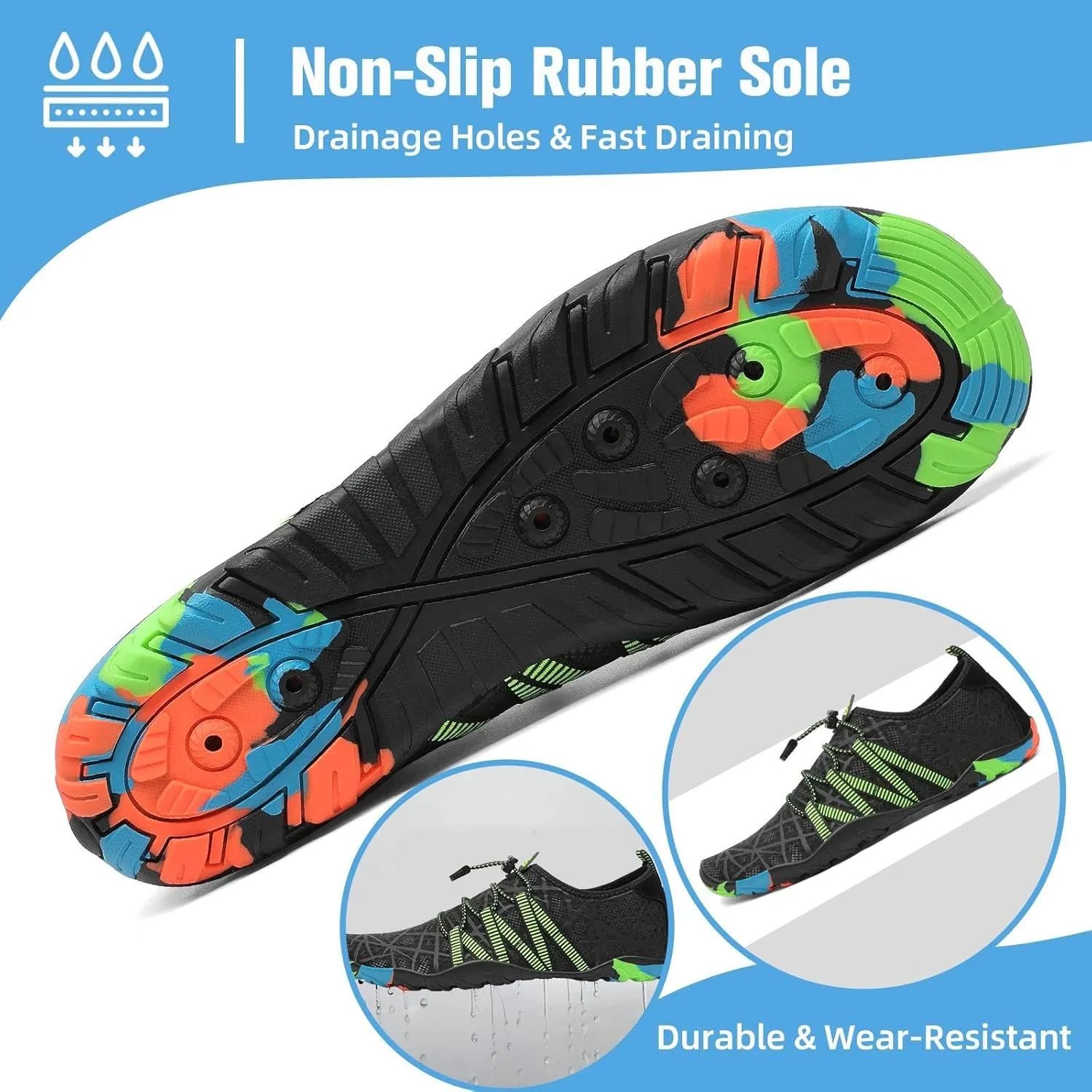Mishansha Water Shoes for Women Men Barefoot Beach Shoe Quick Dry Aqua Swim Socks for Surfing Yoga Size 4.5-15 Women/3-13.5 Men
