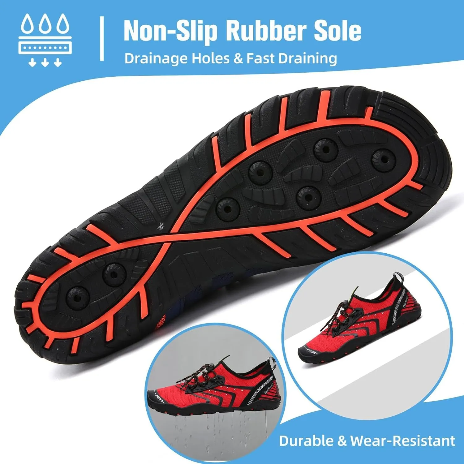 Mishansha Water Shoes for Women Men Barefoot Beach Shoe Quick Dry Aqua Swim Socks for Surfing Yoga Size 4.5-15 Women/3-13.5 Men