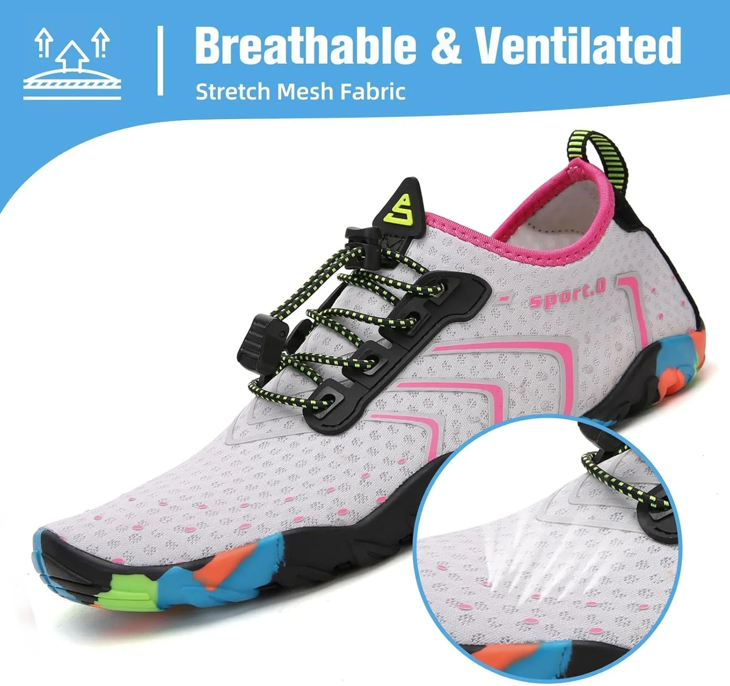 Mishansha Water Shoes for Women Men Barefoot Beach Shoe Quick Dry Aqua Swim Socks for Surfing Yoga Size 4.5-15 Women/3-13.5 Men