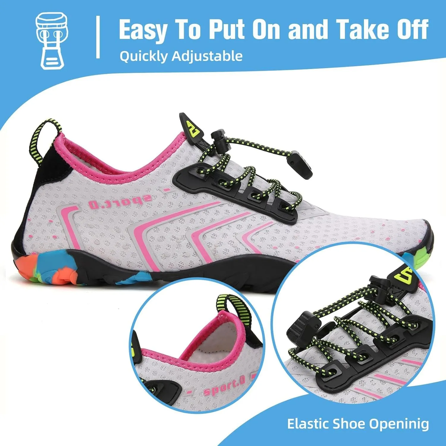 Mishansha Water Shoes for Women Men Barefoot Beach Shoe Quick Dry Aqua Swim Socks for Surfing Yoga Size 4.5-15 Women/3-13.5 Men