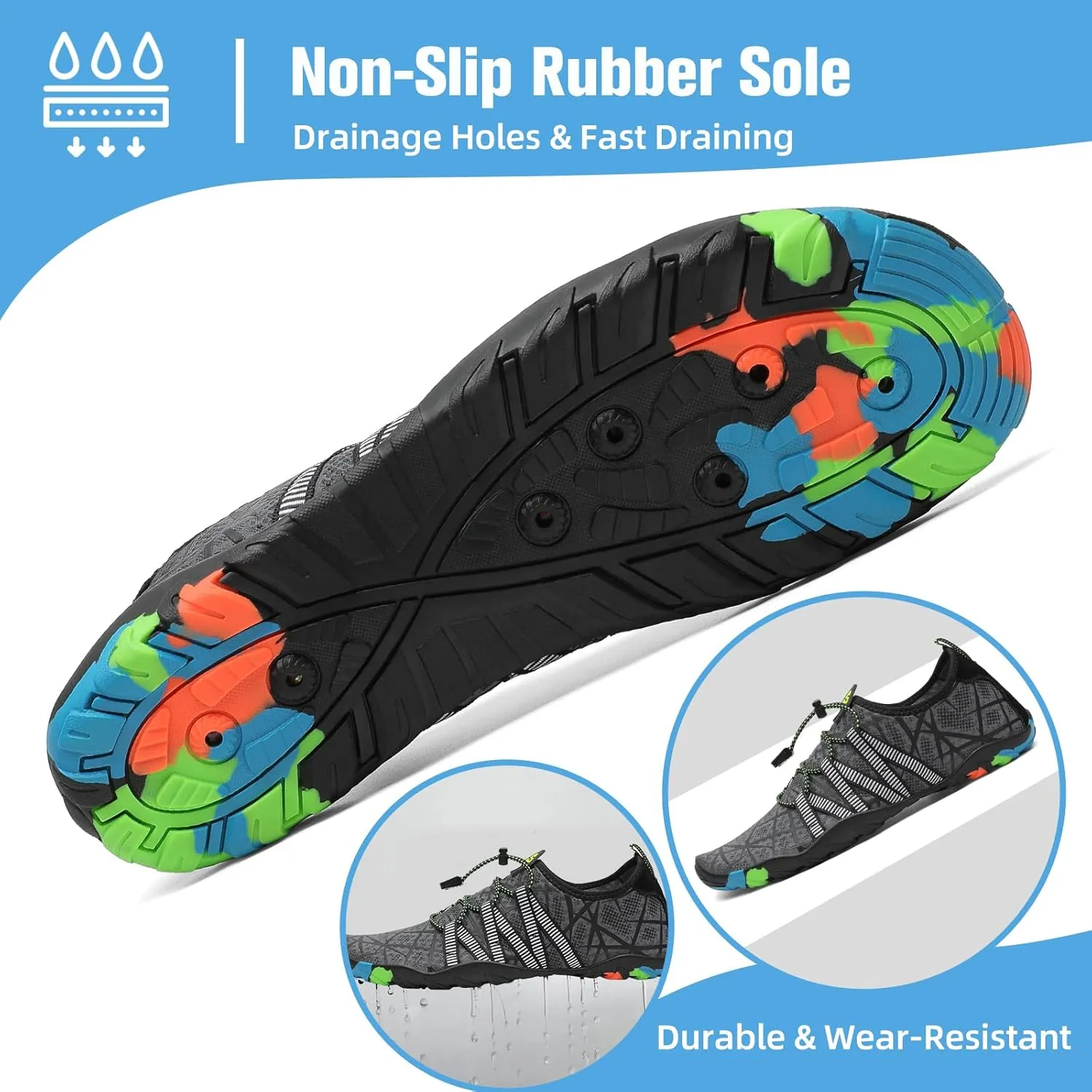 Mishansha Water Shoes for Women Men Barefoot Beach Shoe Quick Dry Aqua Swim Socks for Surfing Yoga Size 4.5-15 Women/3-13.5 Men