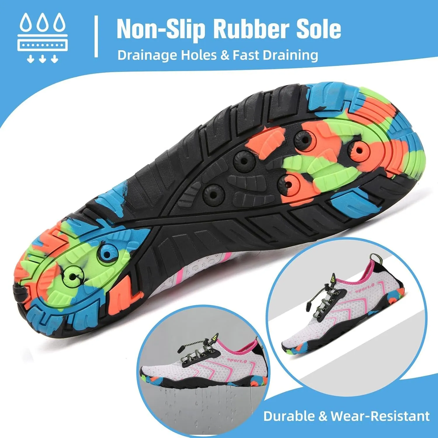 Mishansha Water Shoes for Women Men Barefoot Beach Shoe Quick Dry Aqua Swim Socks for Surfing Yoga Size 4.5-15 Women/3-13.5 Men