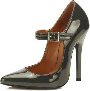 miss left Women's Mary Jane Ankle Strap Pumps with Buckle Almond Toe Chic Stiletto High Heel Dress Party Evening Shoes Size 4-16 US