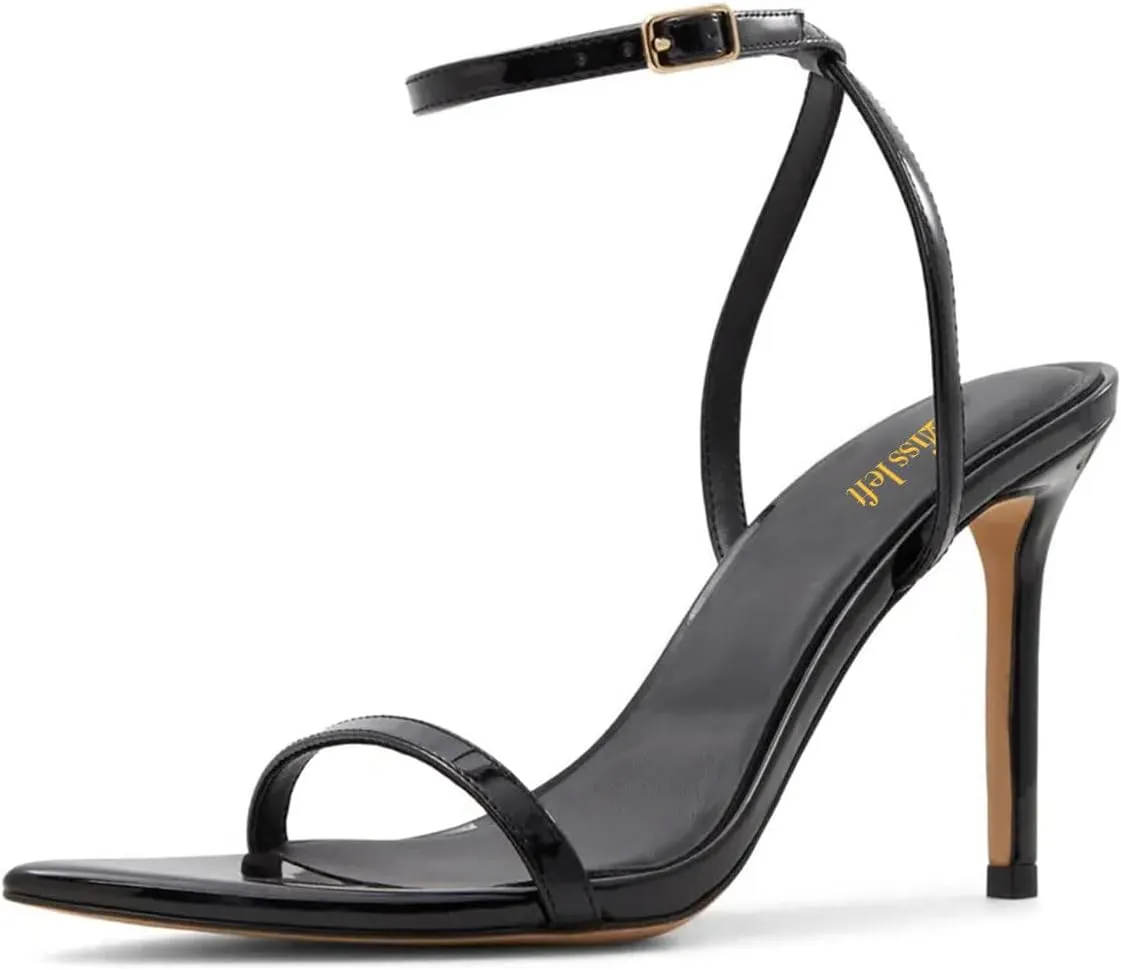 miss left Womens Sexy Open Pointed Toe Stiletto High Heel Sandals Slim Ankle Strap Buckle Cocktail Party Club Dress Shoes Size 4-16 US