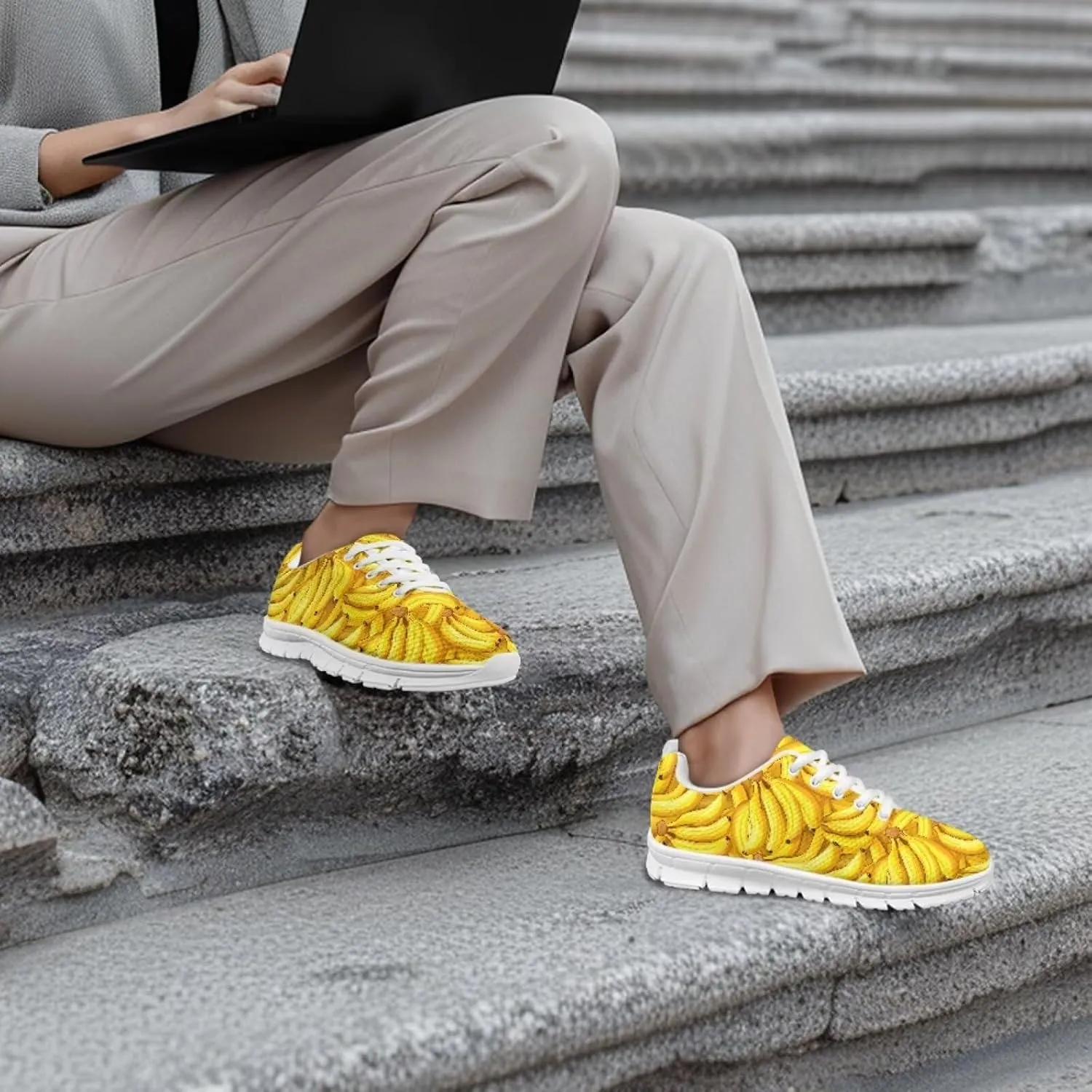 Modysero Walking Shoes Women Lightweight Non Slip Lace Up Sneakers for Outdoor Travel Casual Soft Daily Ladies Footwear