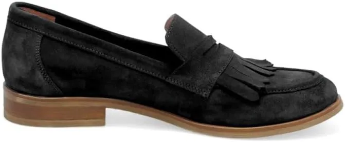 MOOMMO Women Comfortable Suede Loafers Flats Round Closed Toe Slip On Flat Penny Loafers Office Ladies Work Wingtip Oxford Loafer Shoes Dressy Casual Club Church Driver Flats Fall Winter 4-11 M US