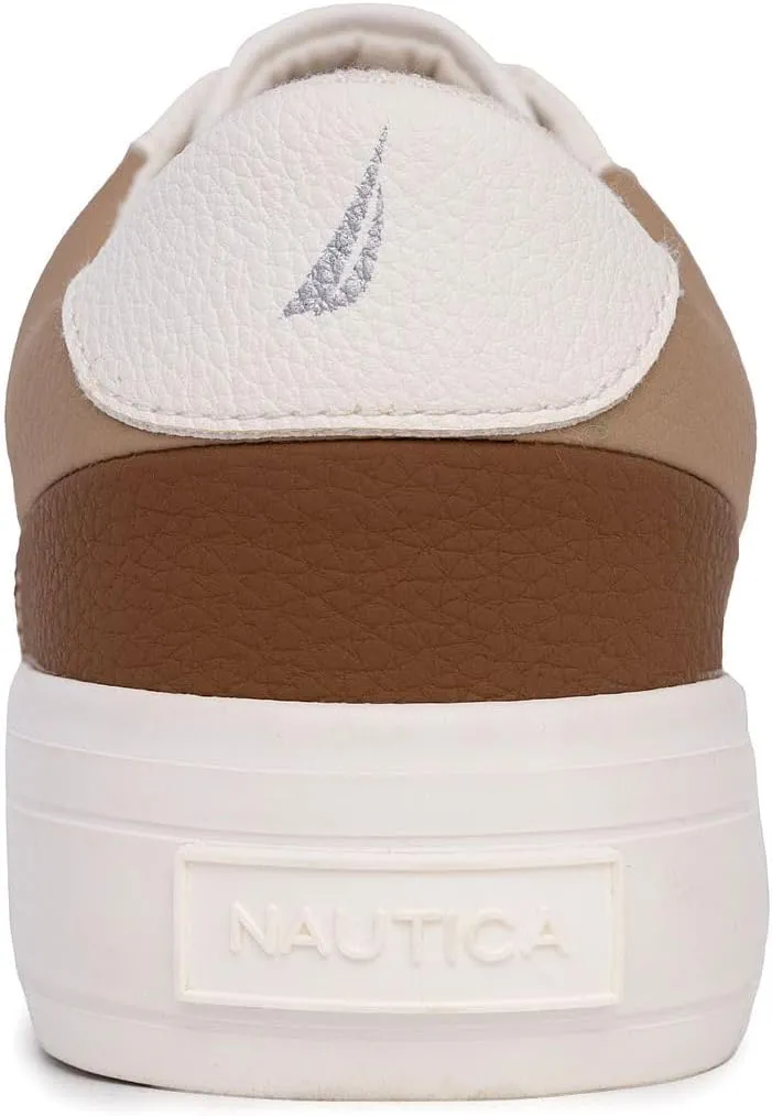Nautica Women’s Lace-Up Fashion Sneakers – Low-Top Casual Walking & Tennis Shoes with Platform or Regular Heel