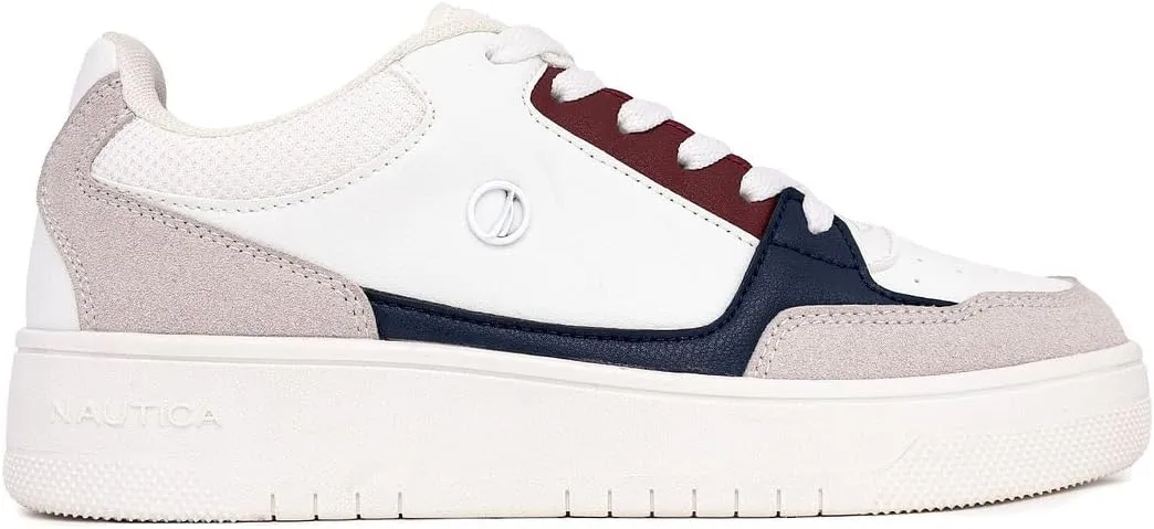 Nautica Women’s Lace-Up Fashion Sneakers – Low-Top Casual Walking & Tennis Shoes with Platform or Regular Heel